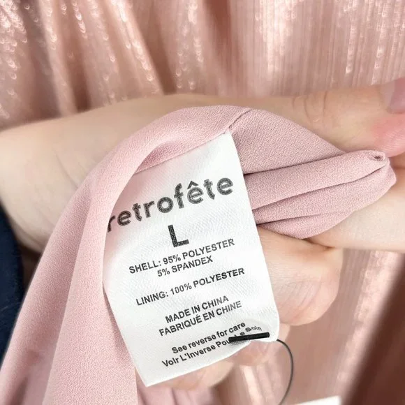 NWT Retrofete Yesi Lamé Maxi Dress in Dusty Pink